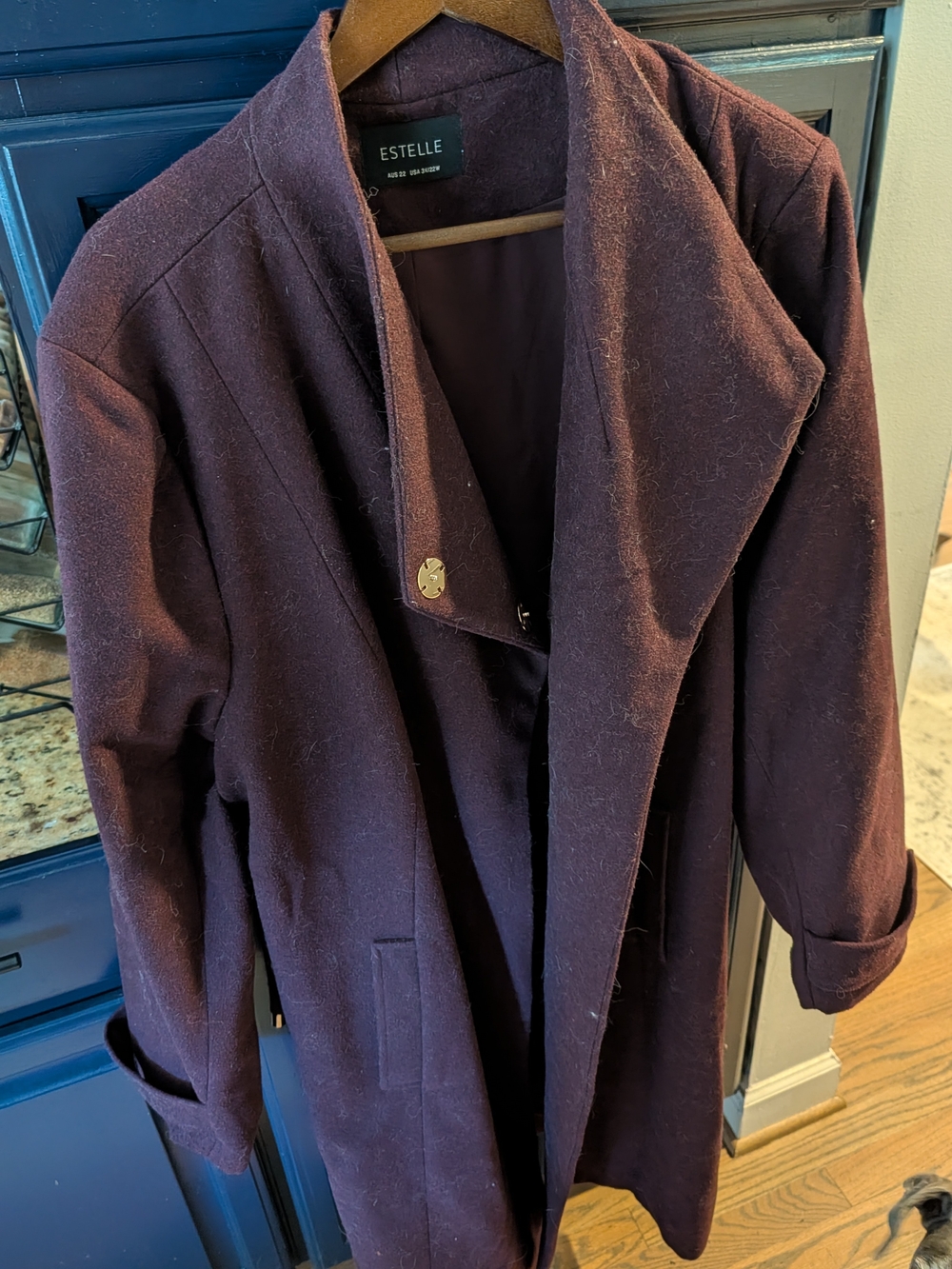 Estelle Women's Deep Plum Wool Trench Coat